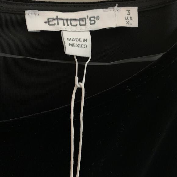 Chico's Jumpsuit NWT Women's 3 (XL) Black Velvet Sleeveless Belted Whimsigoth - Picture 4 of 6